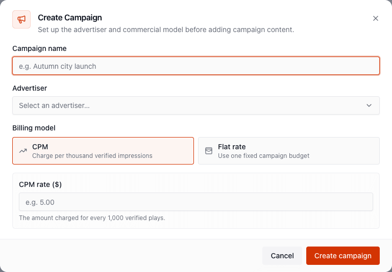 Creating a campaign