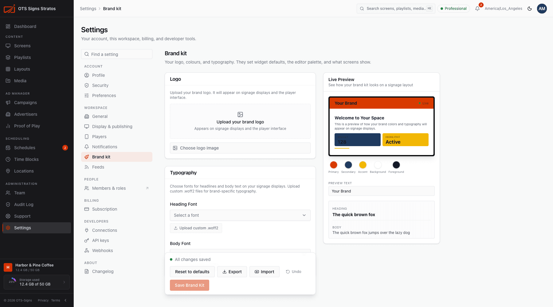 The Brand kit page